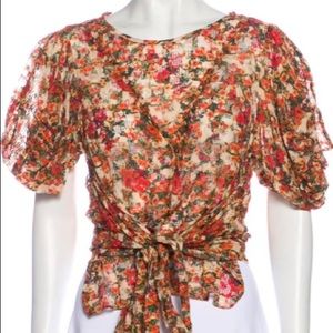 Isabel Marant floral top with wrap tie